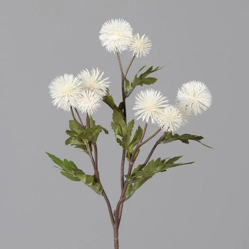 Branche de chardon boule crème artificiel - 56 cm