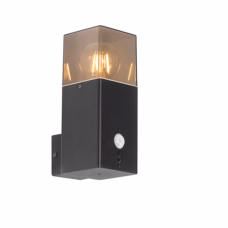 Applique murale extérieure noire IP44 avec détecteur de mouvement – Danemark