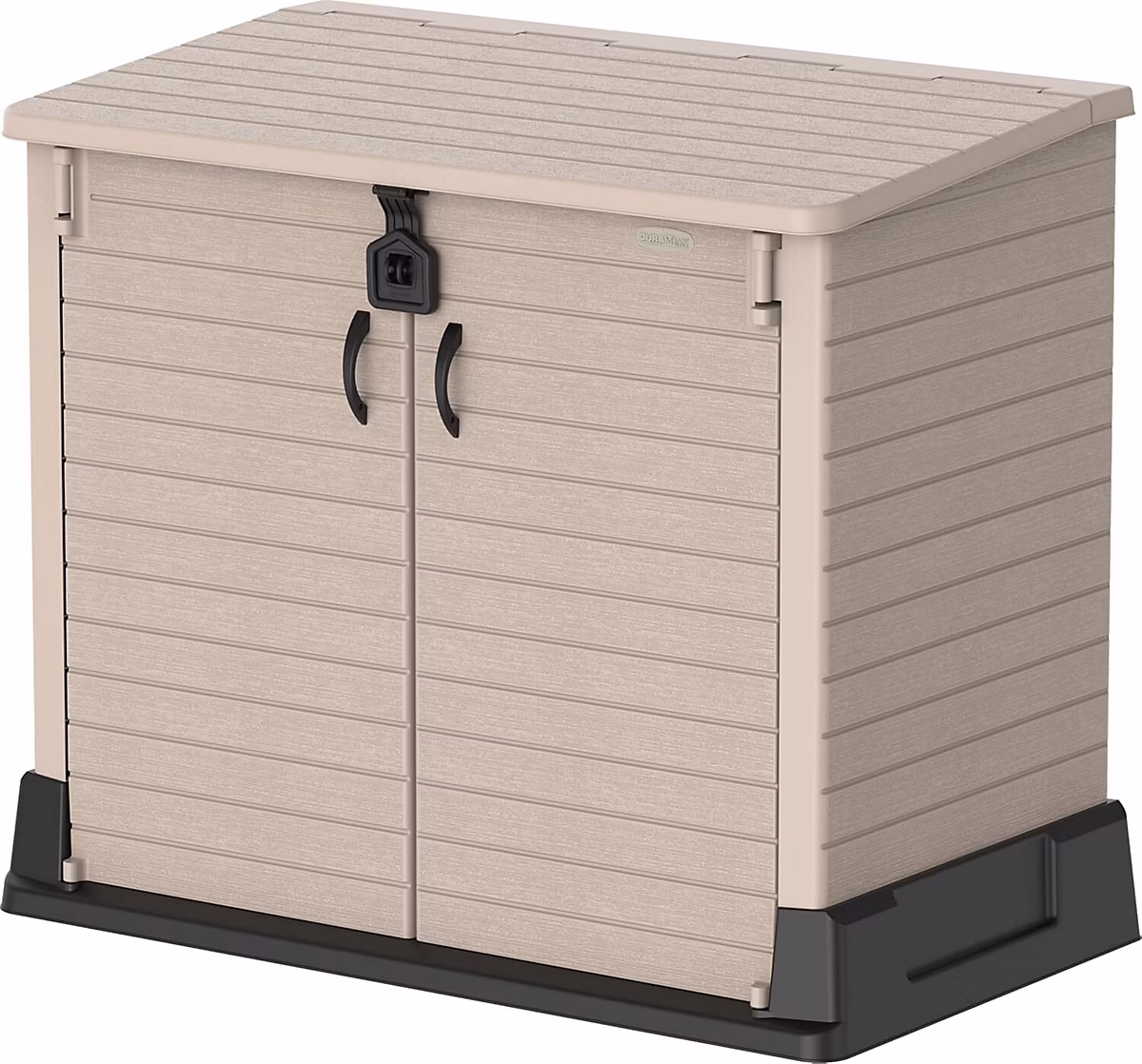 Abri de jardin en plastique 850 L – cache, poubelle, idéal pour outils, barbecues et 2 poubelles, 130 × 74 × 110 cm, taupe