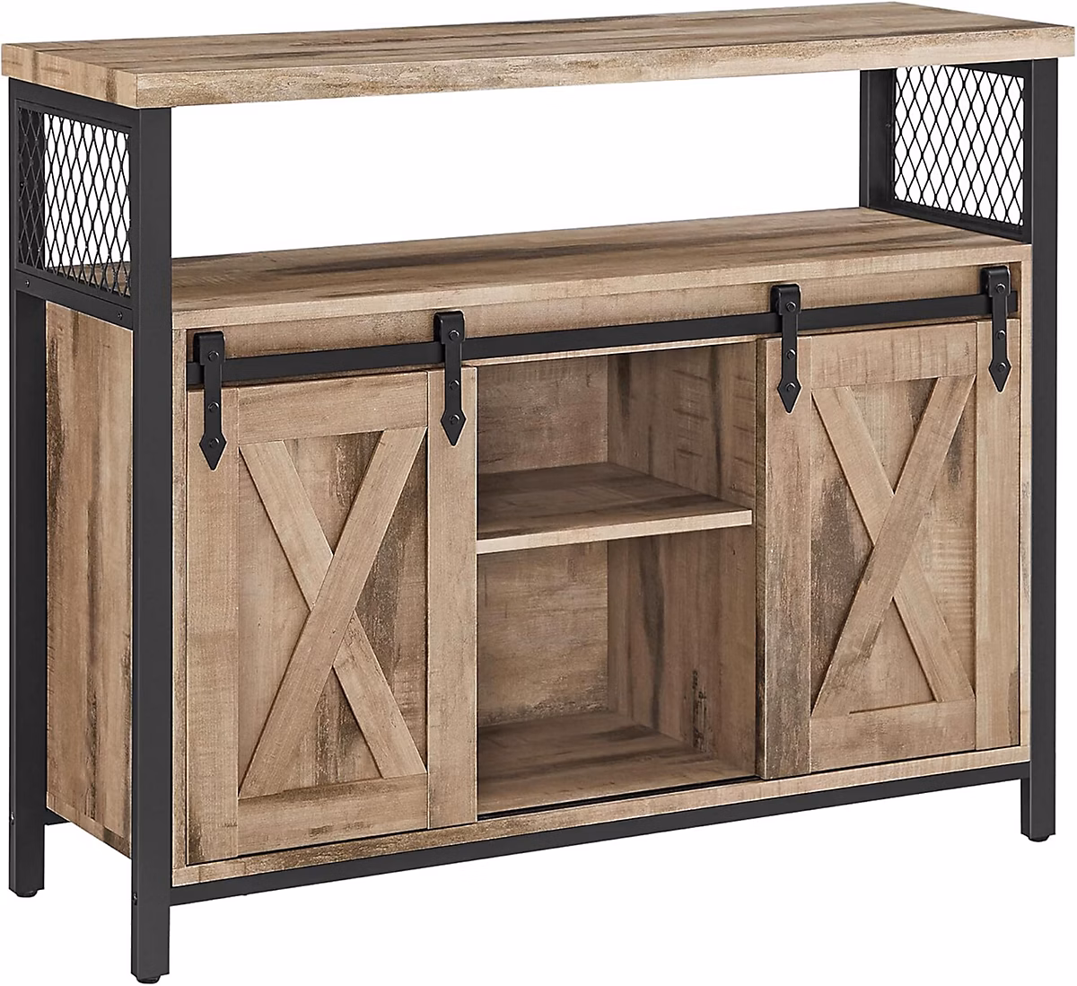 Buffet Cuisine – Meuble de Rangement, Commode, avec 2 Portes Coulissantes, 33 × 100 × 80 cm, Étagères Réglables