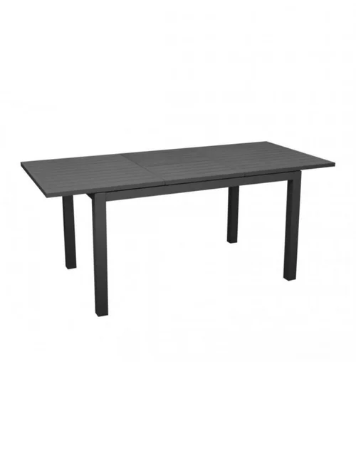 Table de jardin extensible, aluminium graphite, PROLOISIRS GENES - L.110/170 x H.70 cm