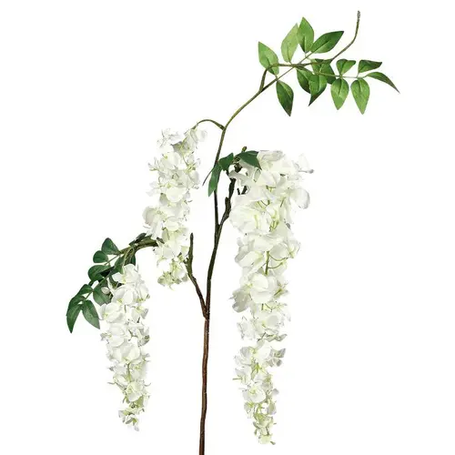 Branche de glycine artificielle crème - 100 cm