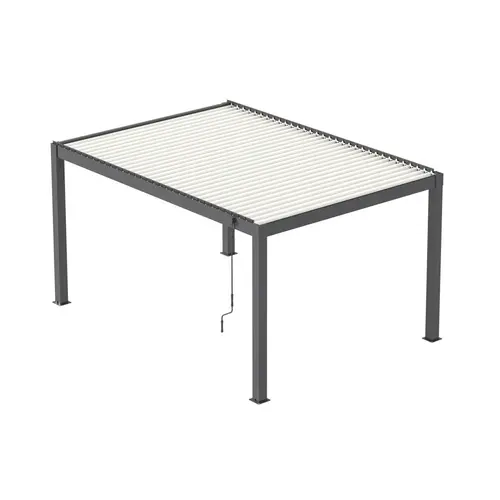 Pergola autoportée Mira coloris gris en aluminium - 300 x 400 cm