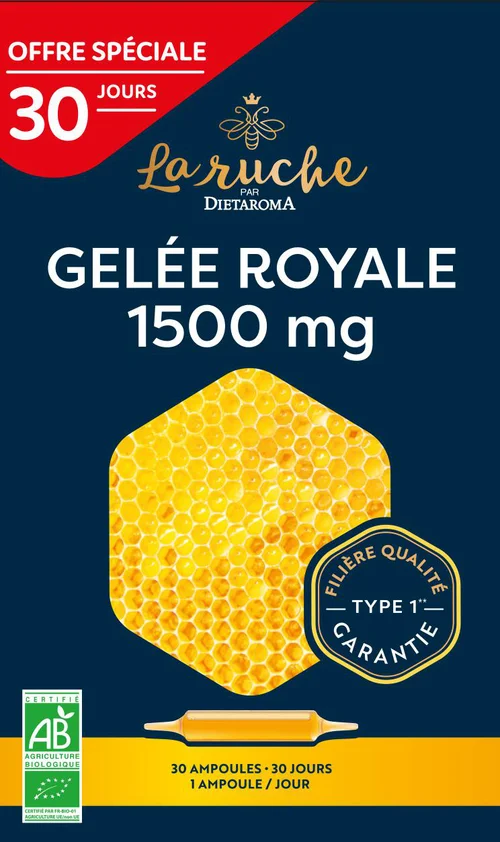 Complément alimentaire gelée royale bio 1500 mg Dietaroma La Ruche - 30 x 15 ml