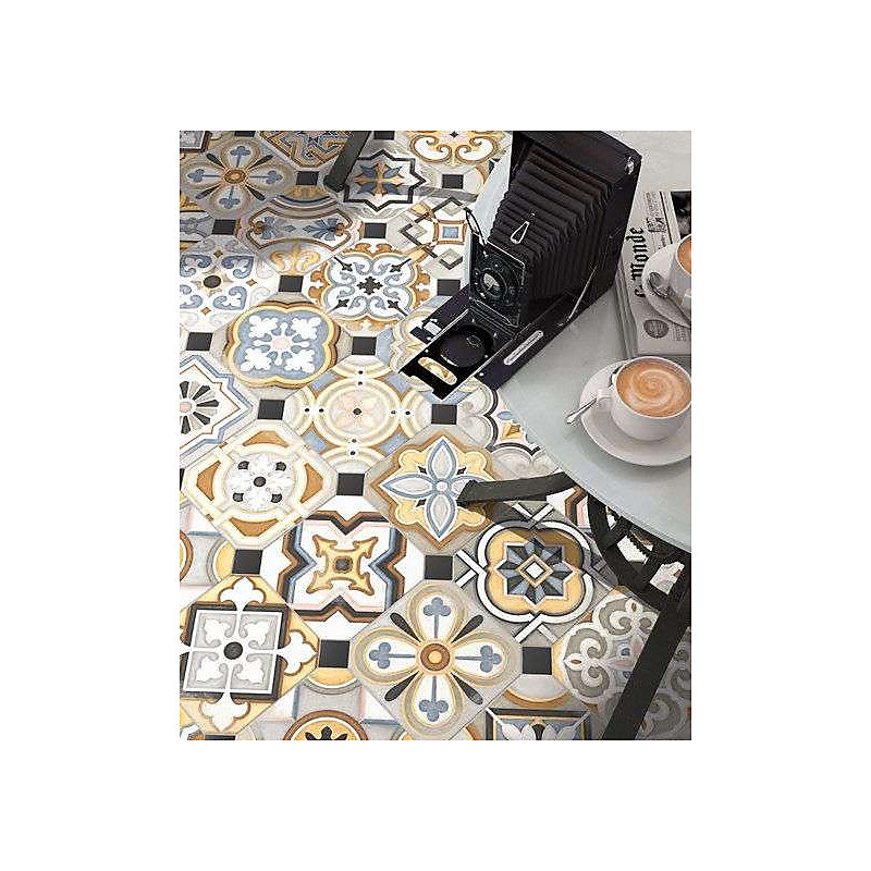 Carrelage sol / mur effet ciment patchwork 20 × 20 cm VODEVIL OCTOGONO MUSICHALLS