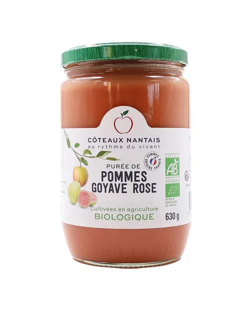 Purée de pommes goyave rose bio Côteaux du Nantais - 630 g