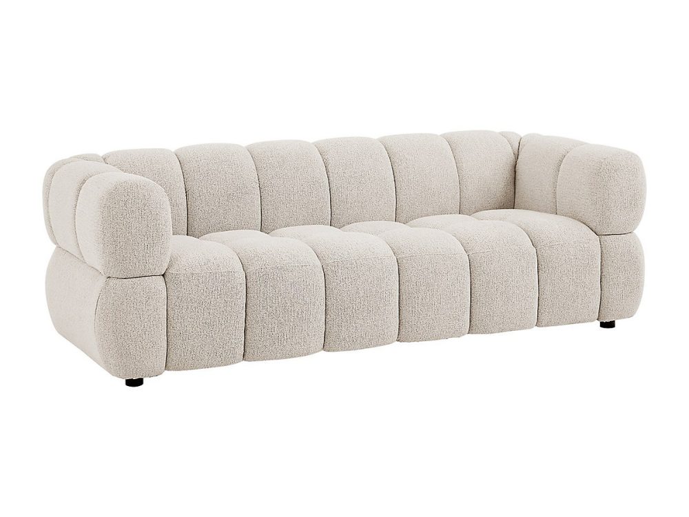 Canapé 3 places en tissu texturé beige PAVIRA | Canapé