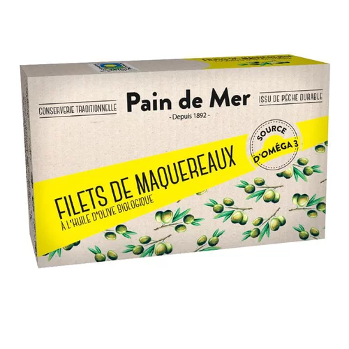 Filets de maquereaux à l'huile d'olive en boîte Pain de Mer - 120 g