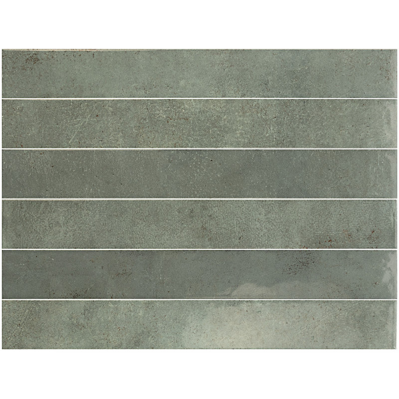 Carrelage mur effet pierre vert 5 × 40 cm brillant – VERTICALE OAKMOSS
