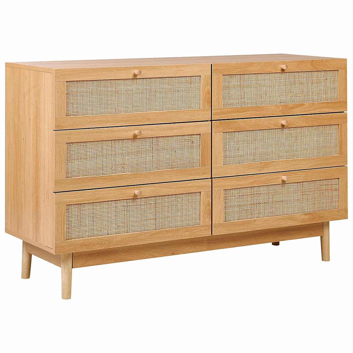 Meuble – Commode à 6 tiroirs NIVO Marron clair