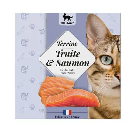 Alimentation humide complémentaire pour chat terrine truite et saumon William's - 80 g