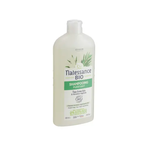 Shampoing purifiant Tea Tree Bio et kératine végétale Natessance - 500 ml