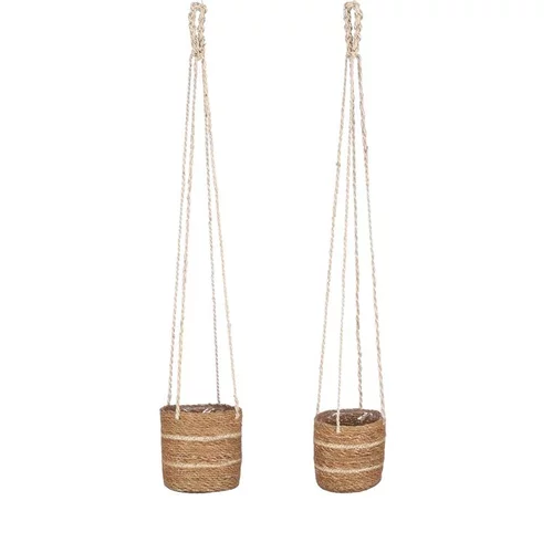 Panier à suspendre en zostère marron Atlantic - Ø 16 x H 16 cm