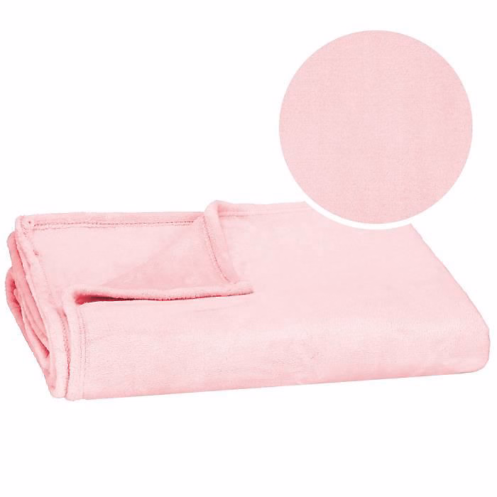 Couverture – SPRINGOS, Douillette 150 × 200 cm, Polyester 100%, Rose, 350 g/m²