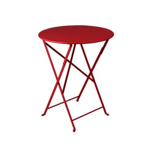 Table ronde pliante en acier coloris piment Bistro Fermob - Ø 60 x 74 cm