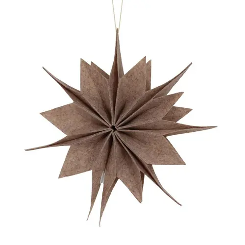 Décoration à suspendre forme étoile en feutrine crème - Ø 40 cm