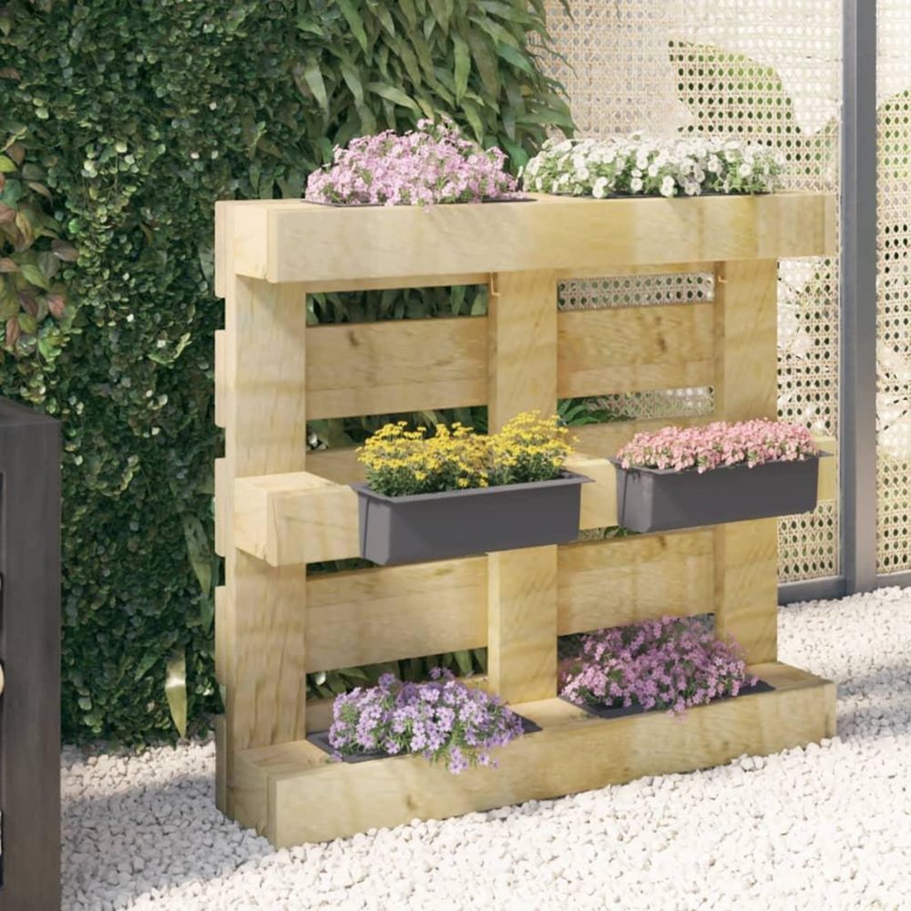 VIDAXL Boîtes a fleurs pour palettes euro 12 pcs Gris 36x13,5x9,5cm PP – Solutions extérieures