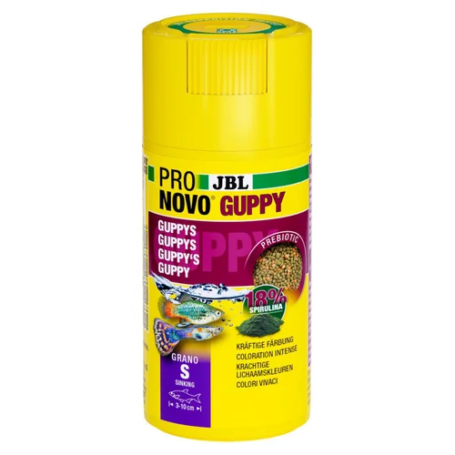 Granulés pour guppys et autres poissons ovovivipares JBL Pronovo Guppy Grano S Click + - 100 ml