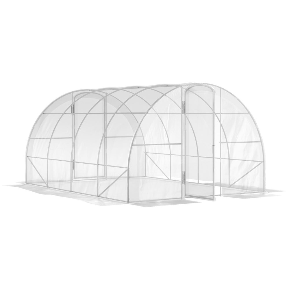 OUTSUNNY Serre tunnel 12 m² 4 x 3 x 2 m - 2 portes