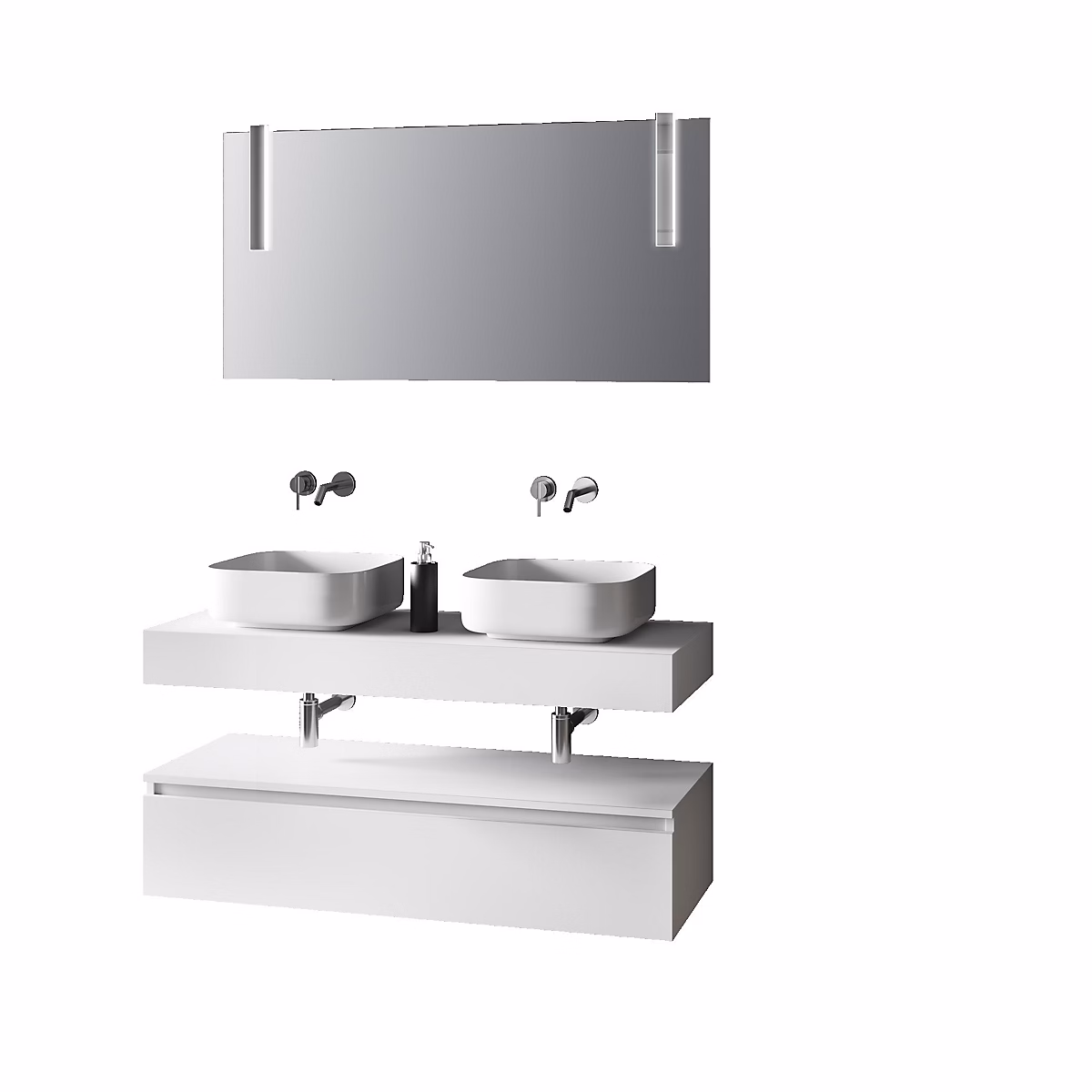 Ensemble meuble de salle de bains – Ensemble de salle de bain 8 pièces ASTRA blanc