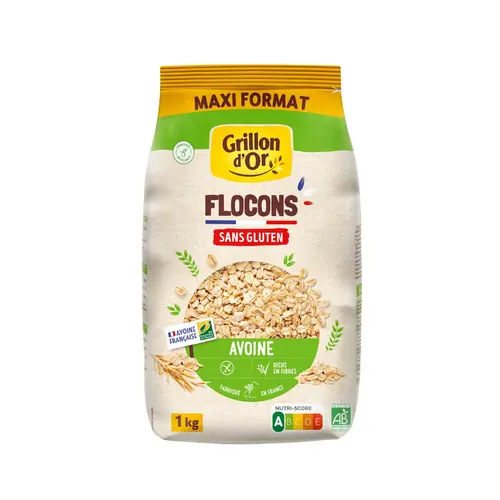 Flocons d’avoine bio sans gluten Grillon d'Or - 1 kg