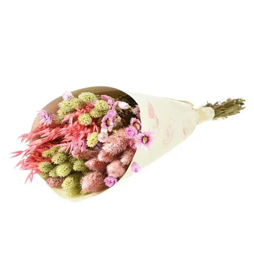Bouquet de fleurs séchées rose Naturalys Happy rose - 50 cm
