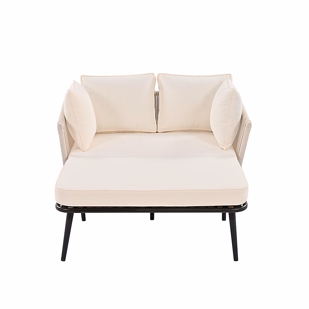Bain De Soleil Jardin Avec Coussins Beige Blackcolors – Réf. RQXFRSYPY9246329427