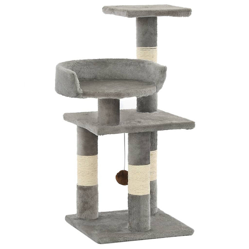 Arbre à chat avec griffoirs en sisal 65 cm Gris – Réf. PEGGBSPPU5200088922