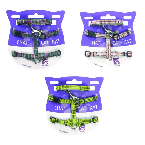 Harnais + laisse pour chat Kilt marron
