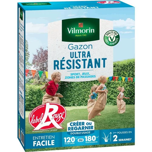 Graines de gazon à semer ultra résistant Label Rouge Vilmorin - 3 kg