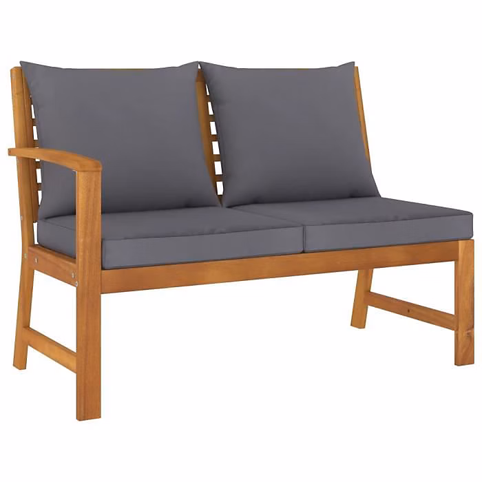 Banc de jardin – vidaXL, 114, 5 cm, gris foncé, bois d'acacia