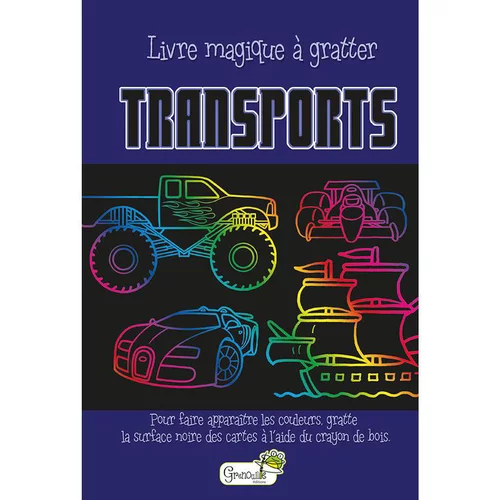 Transports – livre magique à gratter aux éditions Grenouille
