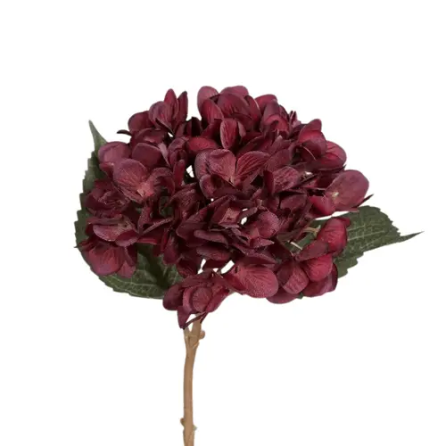 Tige d’hortensia artificielle bordeaux - 45 cm