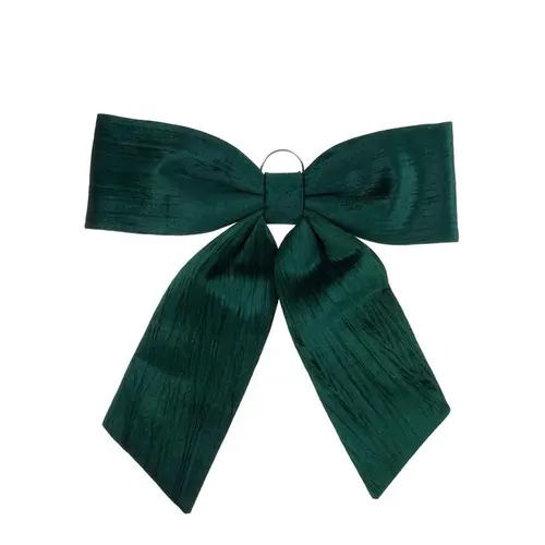 Grand nœud décoratif en tissu vert forêt - 57 x 63 cm