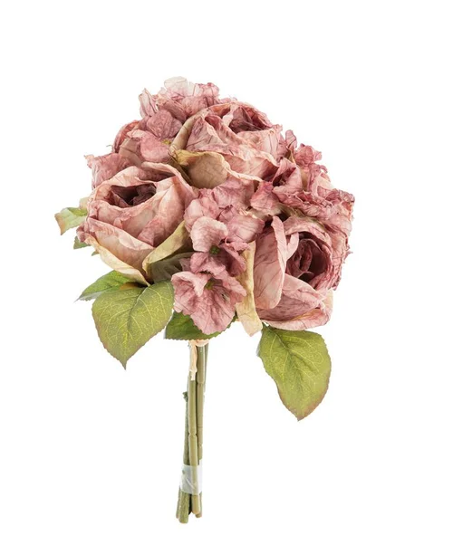 Fleur artificielle en papier bouquet de roses coloris violet - H 30 cm
