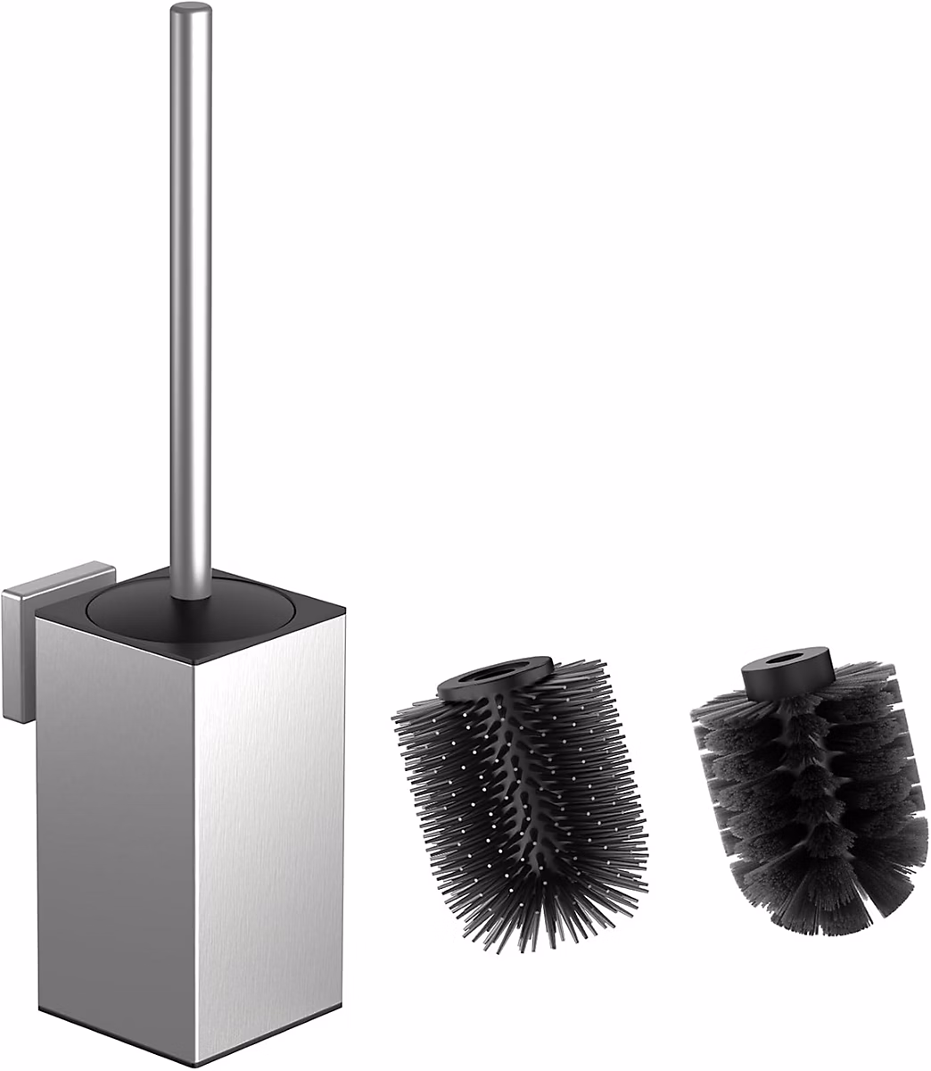 Brosse WC Carrée Argentée avec Double Têtes – Réf. KPFBWQAXZ6068154413