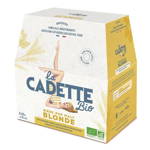 Pack bière blonde bio La Cadette - 6 x 25 cl