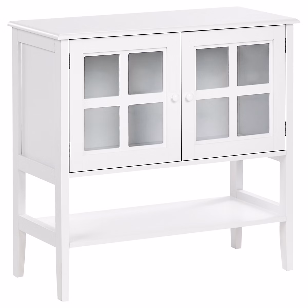 Buffet avec vitrine en verre Avec étagère INLET 80 cm Blanc – Réf. TZUAGWLKJ9060559824