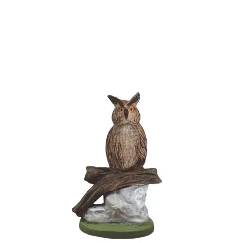 Animal de crèche de Noël hibou grand duc Santons Escoffier - 3,3 x 2,1 x 5,3 cm