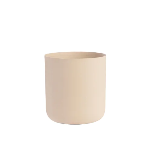 Cache-pot en zinc coloris beige – Ø 30 x H 28 cm
