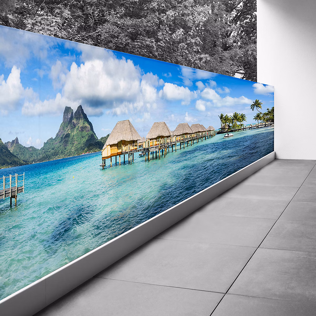 Brise vue Trompe l'oeil | 100 × 425 cm – Maldives 3617689695686