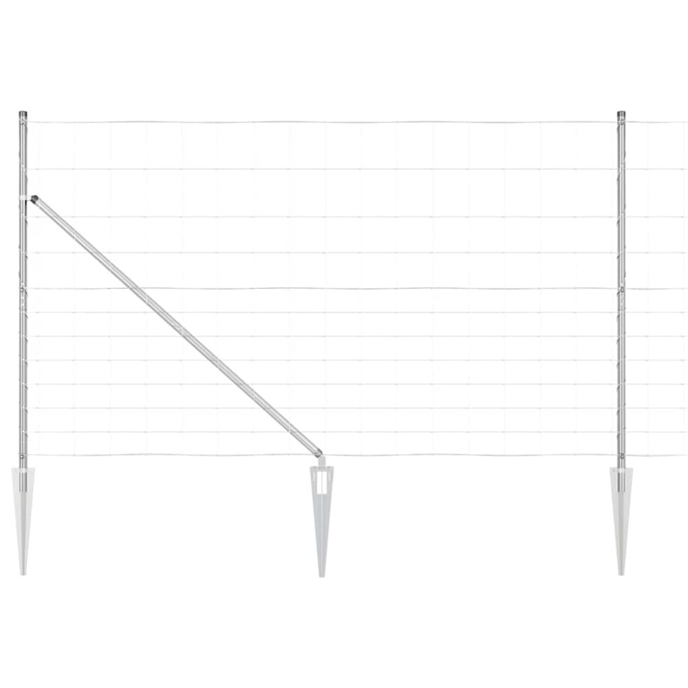 vidaXL Clôture en fil soudé avec pointes 25 x 1,4 m Acier galvanisé – Aménagement du jardin