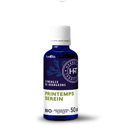 Complément alimentaire synergie gemmo printemps serein bio Herbes et Traditions - 50 ml