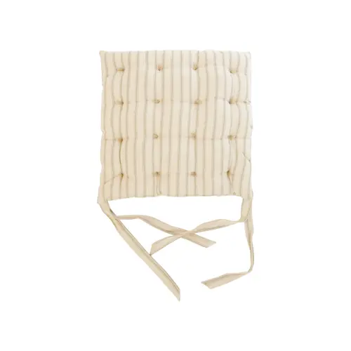 Galette de chaise carrée en coton kaki Isabeau - 40 x 40 cm