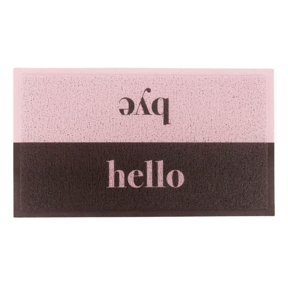 Paillasson Rose Hello Bye (70 x 40 cm) – 40 cm Rose