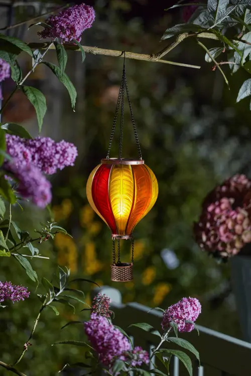 Décoration extérieure à suspendre ballon CoolFlame effet blanc chaud - 45 x 14 x 15 cm