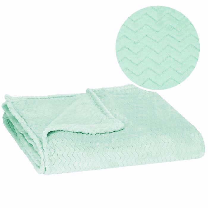 Couvre-lit – SPRINGOS, 200 × 220 cm, Motif Zigzag, Doux, Lavable