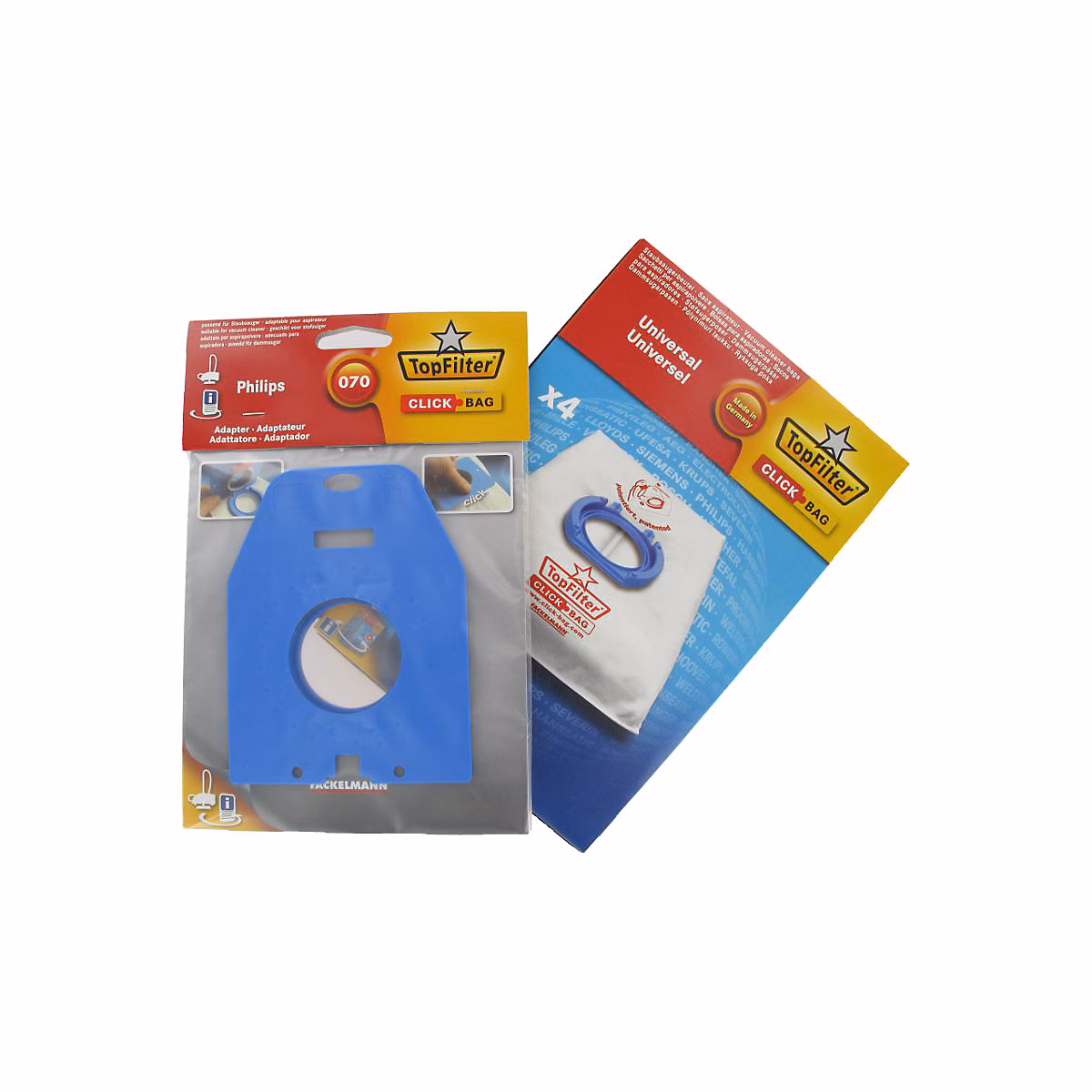 Boite de 4 sacs aspirateurs universels Top Filter avec Adaptateur Click Bag pour aspirateurs Philips 070 – Réf. ZAVNBJYQJ1524386275