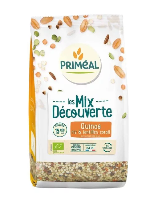 Mélange gourmand quinoa, riz, lentilles corail bio Primeal - 400 g