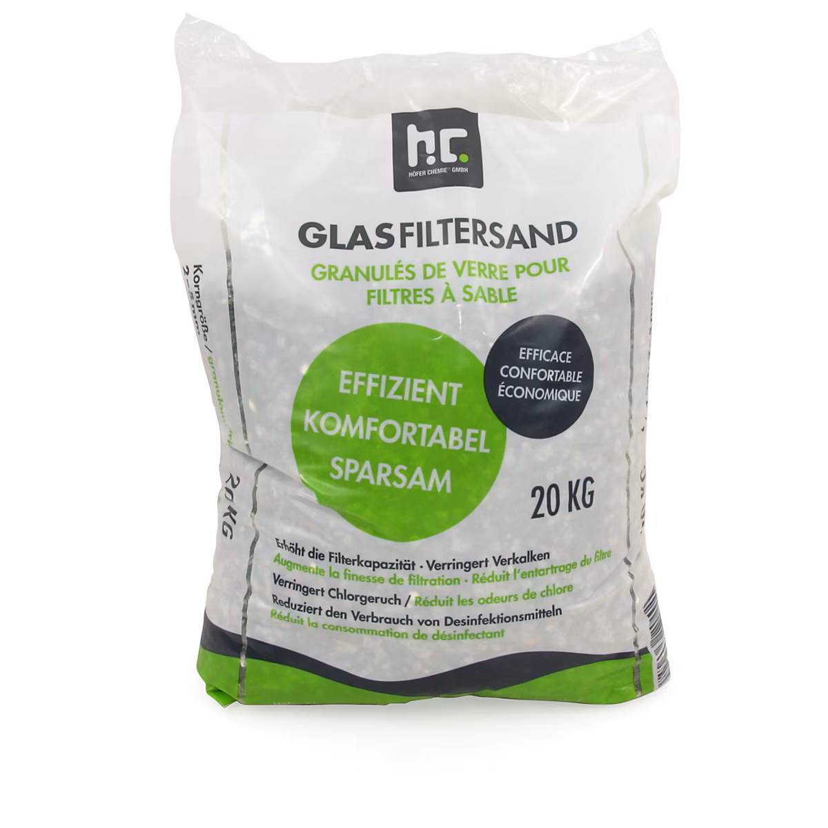 1 x 20 Kg De Granulés De Verre Fin Pour Filtre À Sable – Granulométrie 2 | 5 Mm | Filtration Optimisée/longue Durée